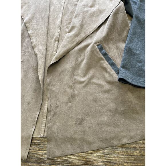 Chico’s Traveler’s Collection Dual Textile Open Cardigan Gray Brown size 0 Small - Picture 2 of 11